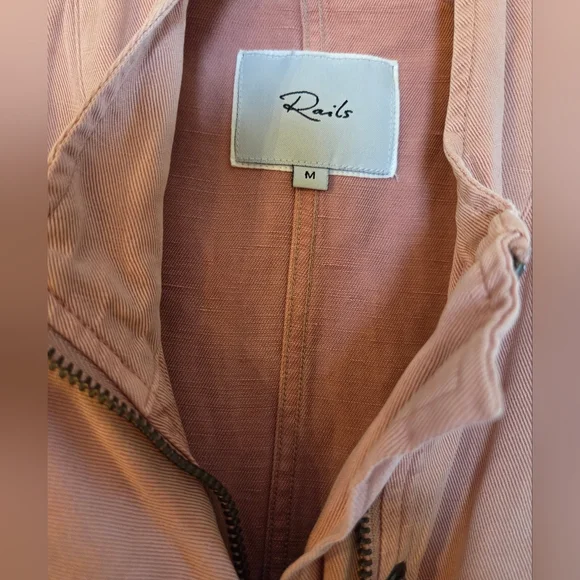 Rails Moto Style Lightweight Dusty Pink Jacket Spring Indie Size Medium - Picture 2 of 4